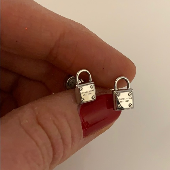 Michael Kors Jewelry - Michael Kors Silver Lock earrings